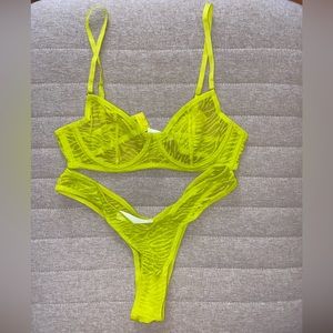 neon green/yellow lingerie lace